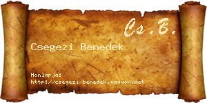 Csegezi Benedek névjegykártya