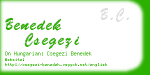 benedek csegezi business card